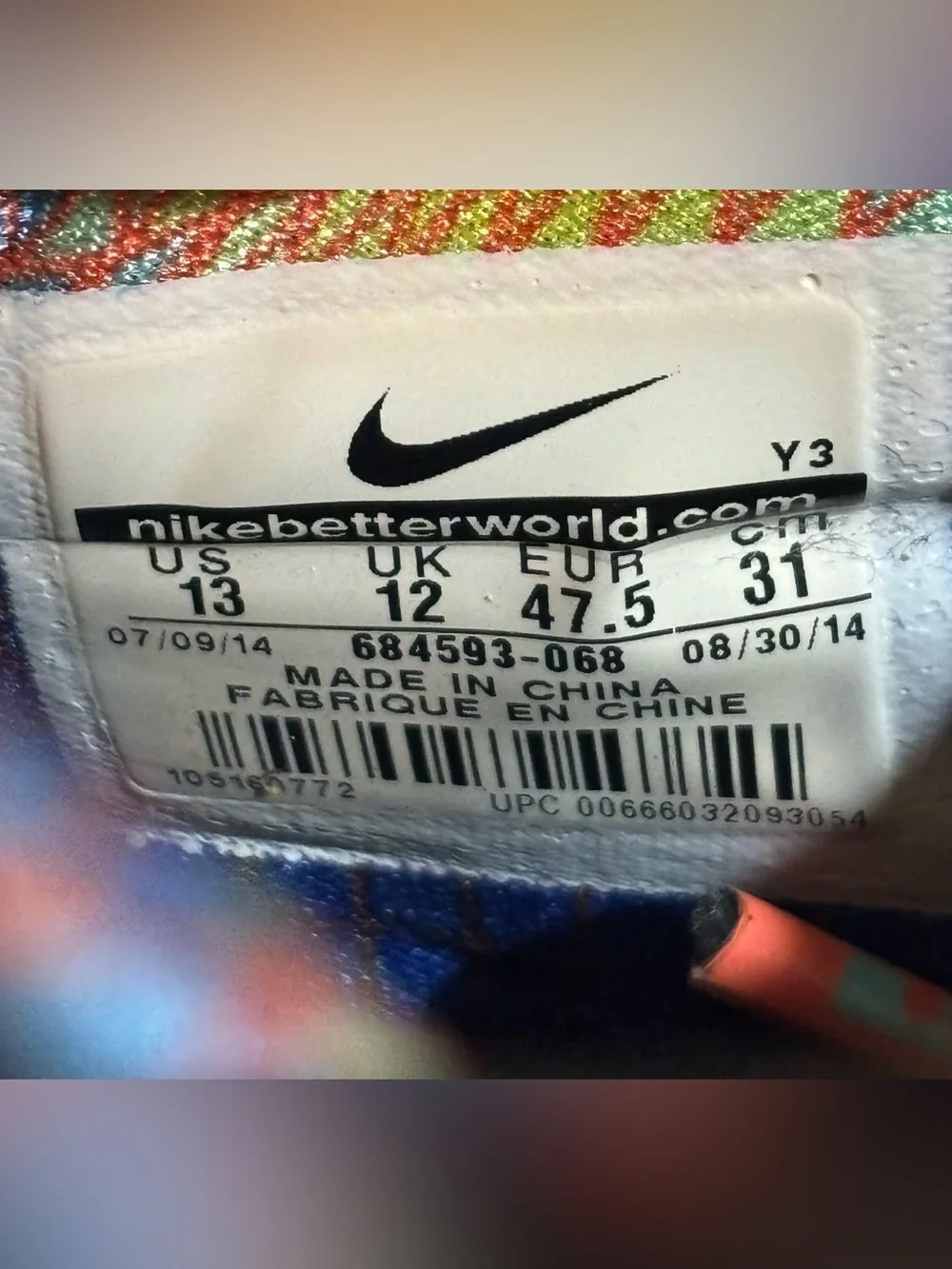 The Nike LeBron 12 Data Size 13 in black/orange colorway features icy bottoms,